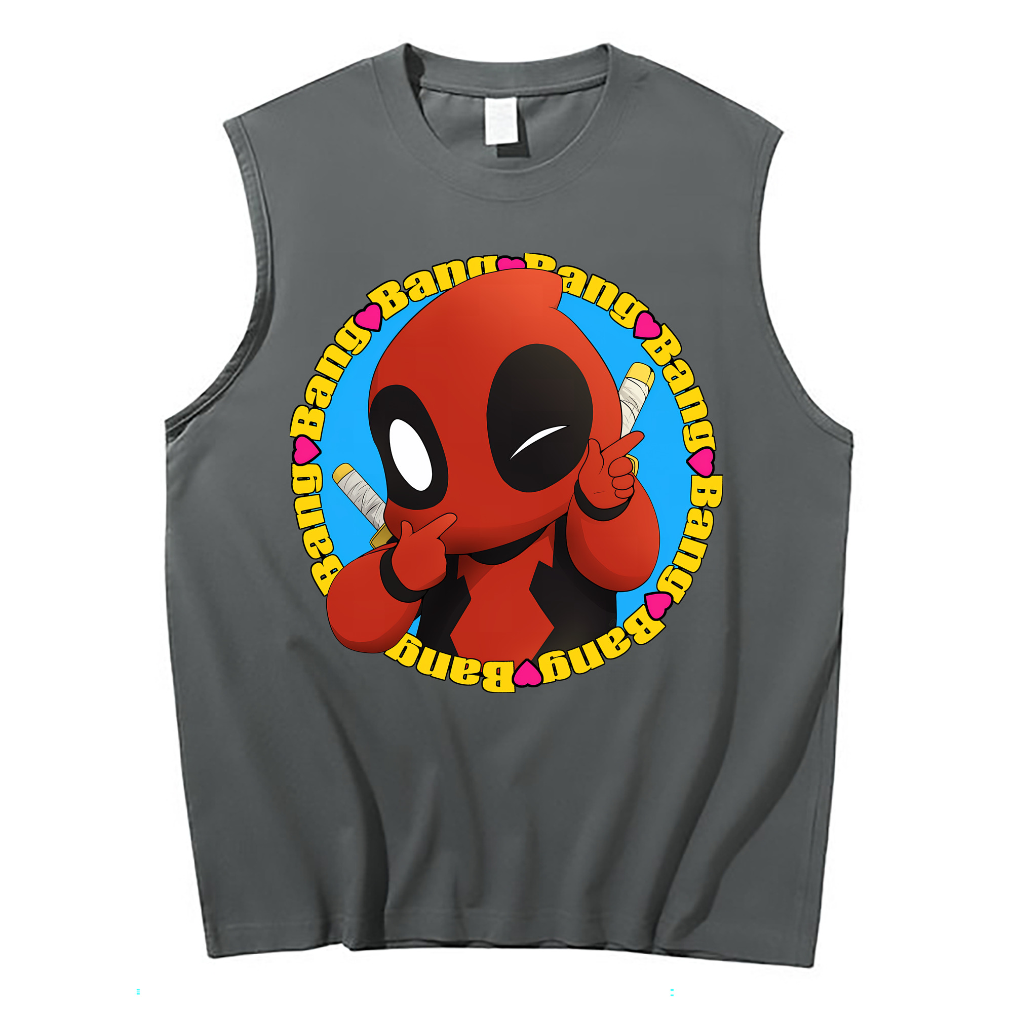 （画像用） Deadpool デッドプール コットン100％タンクトップ（フロントプリント）
